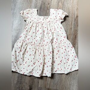 Carter's Cream Dress with Red Cherry Pattern